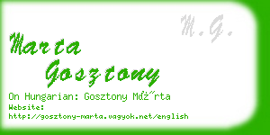 marta gosztony business card